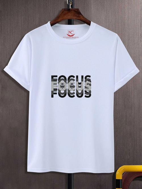 unisex white typographic printed t-shirt - 20842828 -  Standard Image - 0