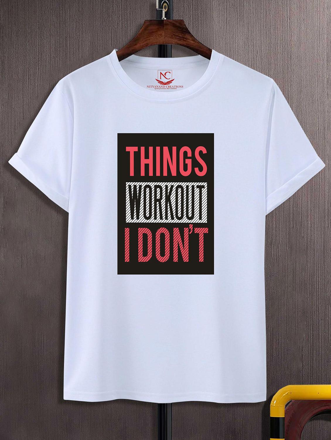 unisex white typographic printed t-shirt - 20842856 -  Zoom Image - 0