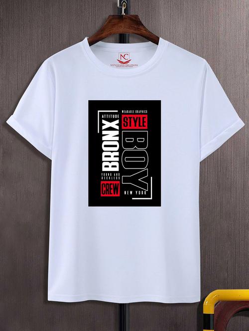 unisex white graphic printed t-shirt - 20842862 -  Standard Image - 0