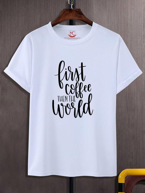 unisex white graphic printed t-shirt - 20842897 -  Standard Image - 0