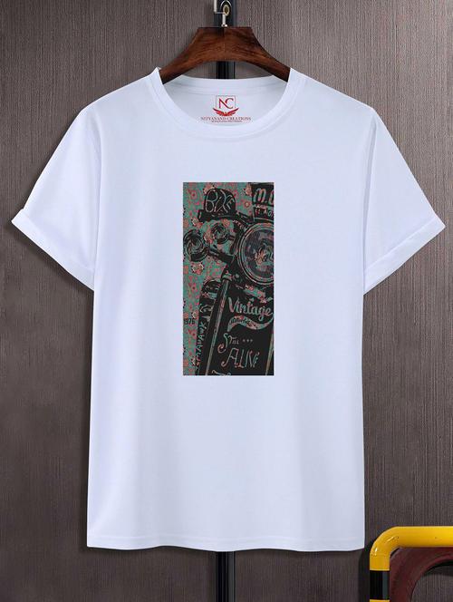 unisex white graphic printed t-shirt - 20842906 -  Standard Image - 0