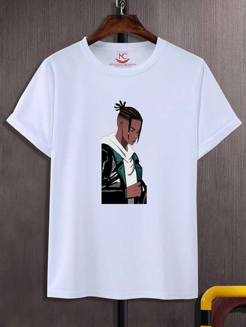 unisex white graphic printed t-shirt - 20842912 -  Standard Image - 0