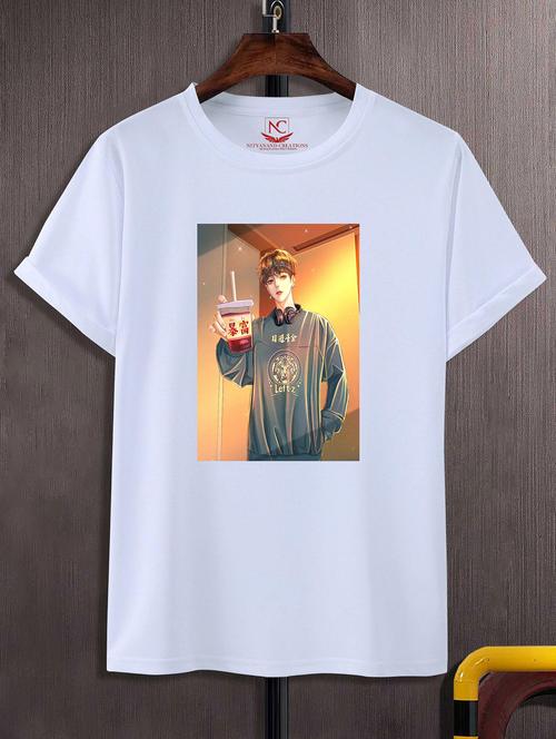 unisex white graphic printed t-shirt - 20842924 -  Standard Image - 0