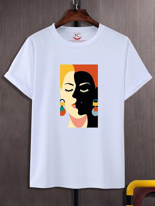 unisex white graphic printed t-shirt - 20842968 -  Standard Image - 0