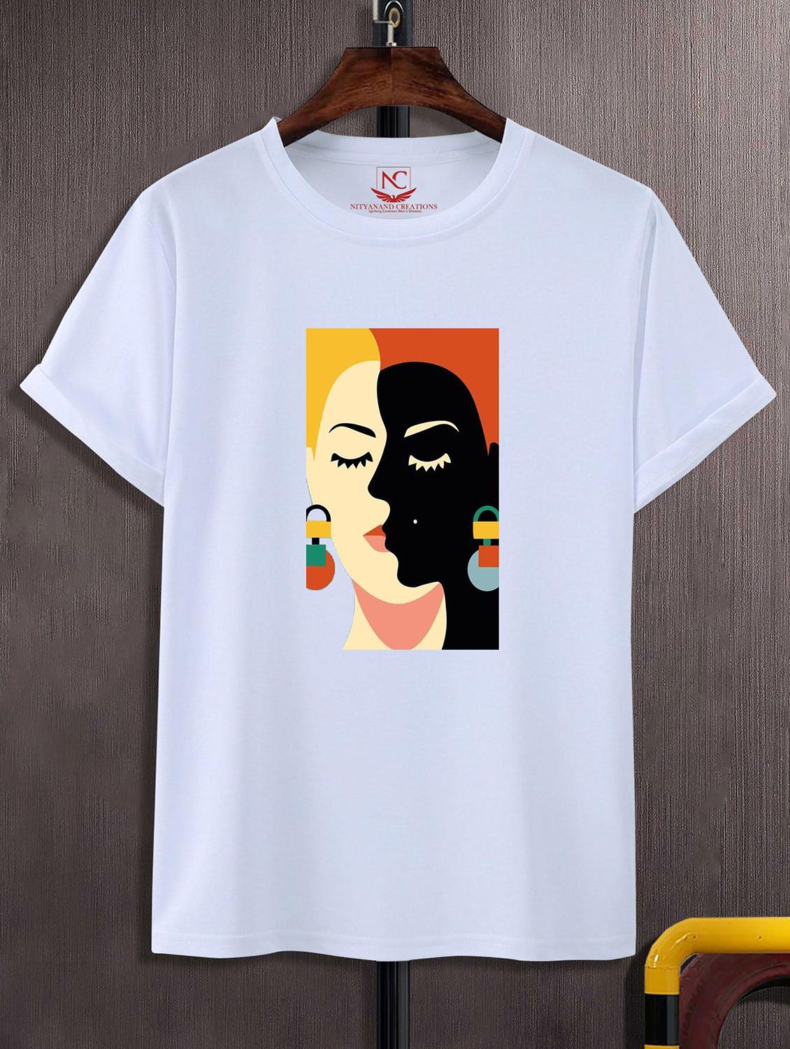 unisex white graphic printed t-shirt - 20842968 -  Zoom Image - 0