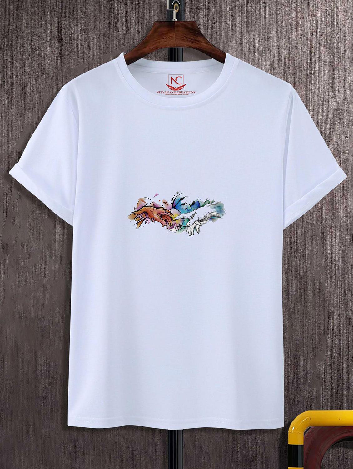 unisex white graphic printed t-shirt - 20842979 -  Zoom Image - 0