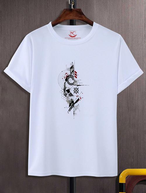 unisex white graphic printed t-shirt - 20842983 -  Standard Image - 0