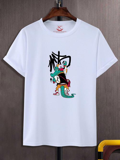 unisex white graphic printed t-shirt - 20843049 -  Standard Image - 0