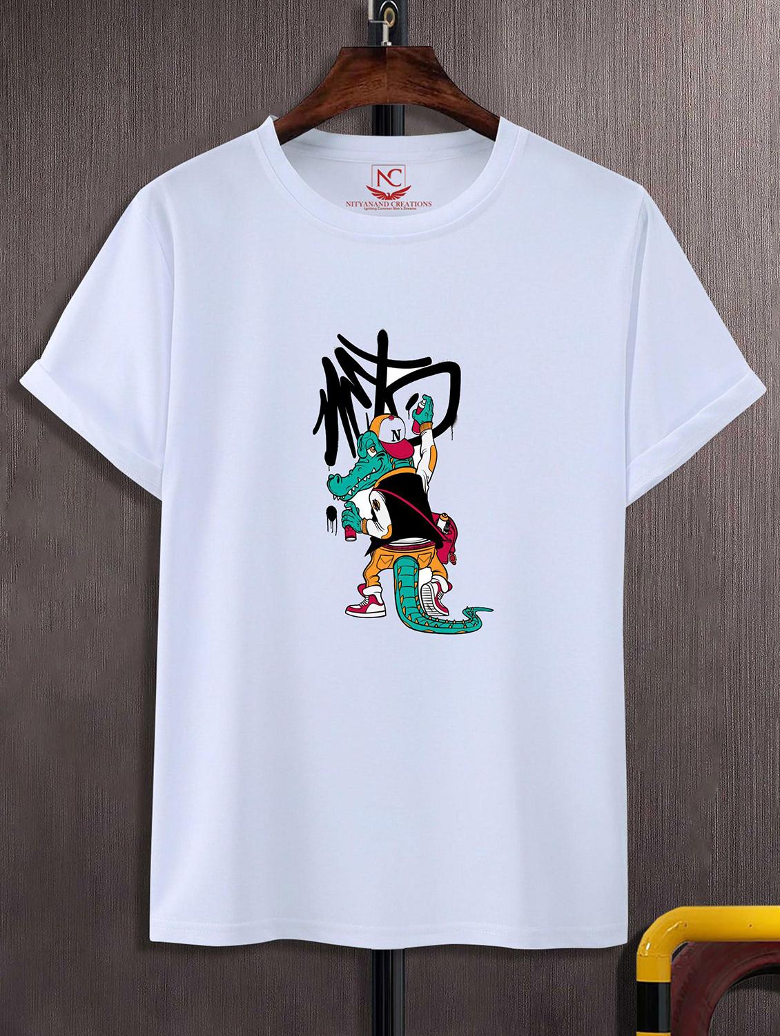 unisex white graphic printed t-shirt - 20843049 -  Zoom Image - 0