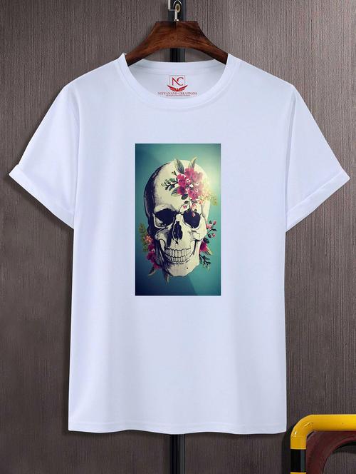 unisex white graphic printed t-shirt - 20843087 -  Standard Image - 0