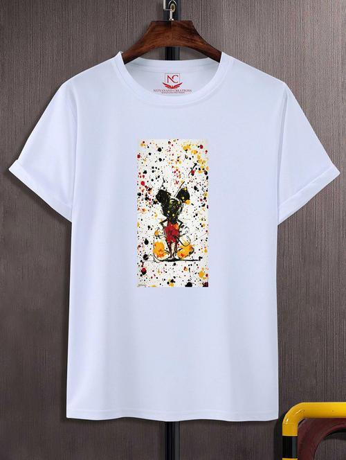unisex white graphic printed t-shirt - 20843091 - Standard Image - 0
