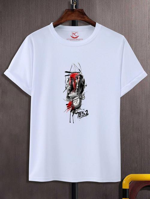 unisex white graphic printed t-shirt - 20843095 -  Standard Image - 0