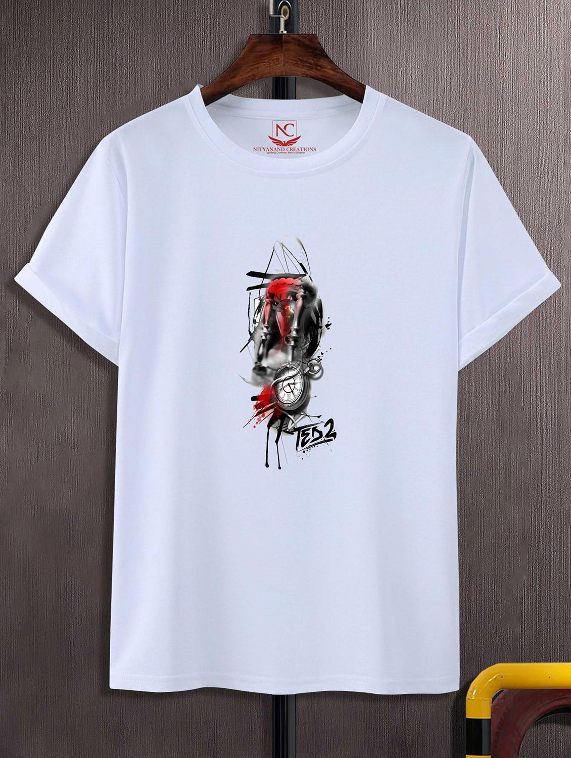 unisex white graphic printed t-shirt - 20843095 -  Zoom Image - 0
