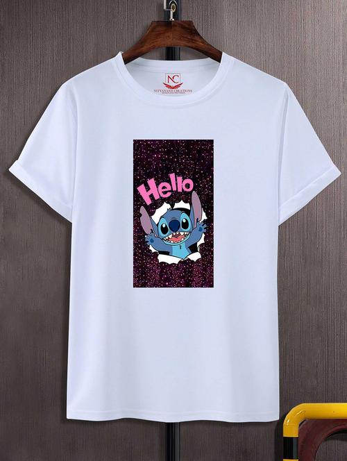 unisex white graphic printed t-shirt - 20843119 -  Standard Image - 0
