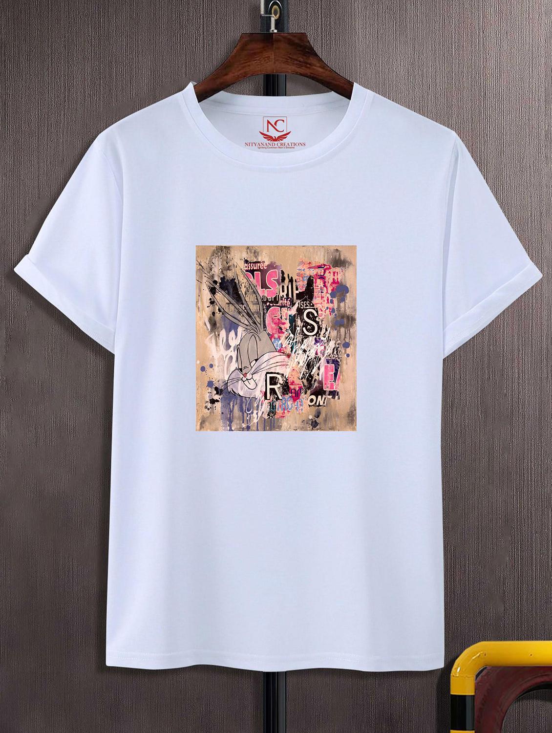 unisex white graphic printed t-shirt - 20843148 -  Zoom Image - 0
