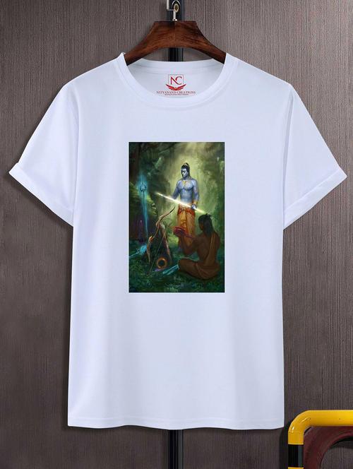unisex white graphic printed t-shirt - 20843182 -  Standard Image - 0
