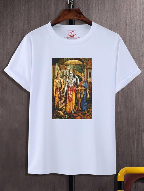 unisex white graphic printed t-shirt - 20843201 - Standard Image - 0
