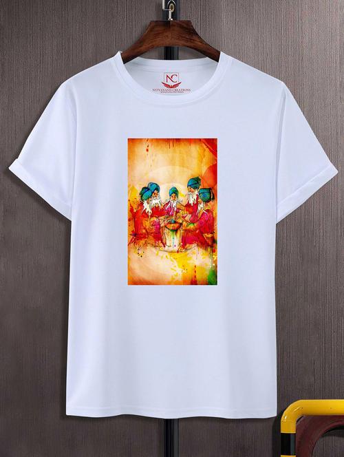 unisex white graphic printed t-shirt - 20843213 - Standard Image - 0