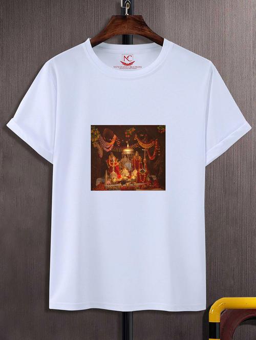 unisex white graphic printed t-shirt - 20843232 -  Standard Image - 0