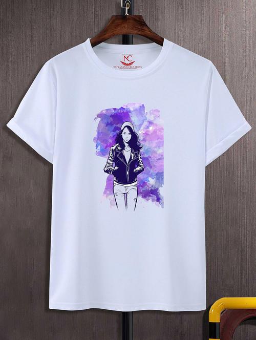 unisex white graphic printed t-shirt - 20843298 - Standard Image - 0