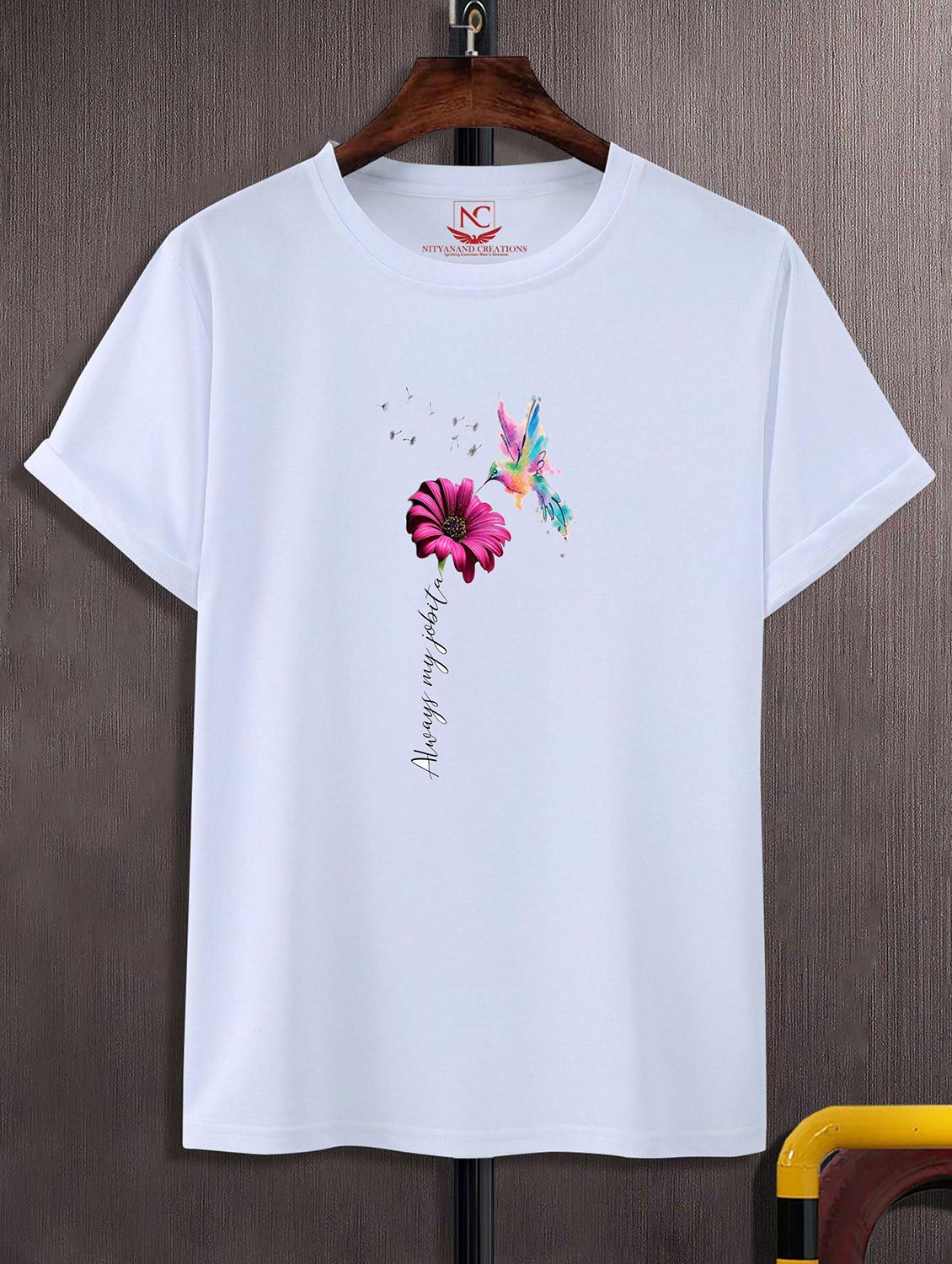 unisex white graphic printed t-shirt - 20843316 -  Zoom Image - 0