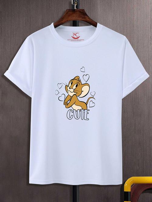 unisex white graphic printed t-shirt - 20843344 - Standard Image - 0