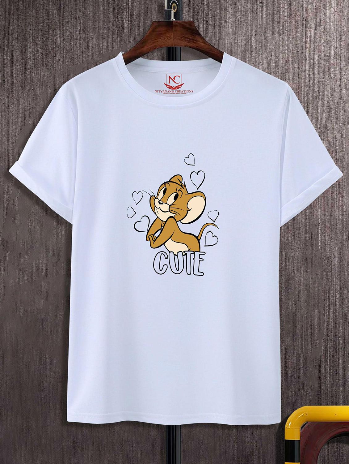 unisex white graphic printed t-shirt - 20843344 - Zoom Image - 0