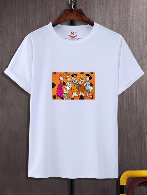 unisex white graphic printed t-shirt - 20843348 -  Standard Image - 0