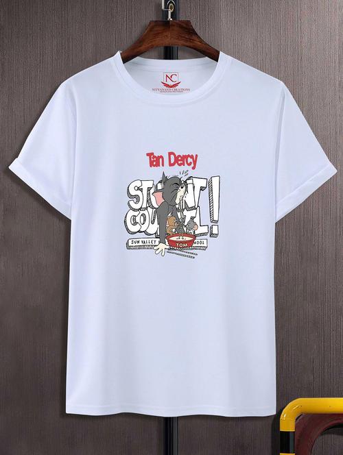 unisex white graphic printed t-shirt - 20843353 -  Standard Image - 0