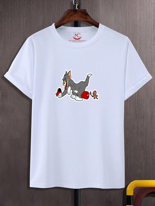 unisex white graphic printed t-shirt - 20843379 -  Standard Image - 0