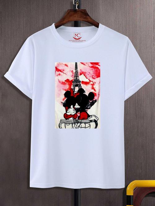 unisex white graphic printed t-shirt - 20843400 - Standard Image - 0