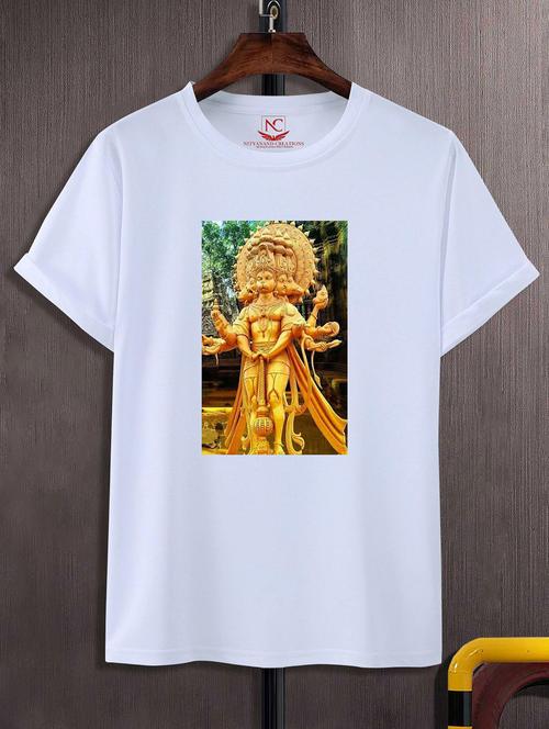unisex white graphic printed t-shirt - 20843407 -  Standard Image - 0