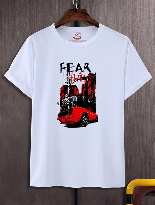 unisex white graphic printed t-shirt - 20843410 - Standard Image - 0