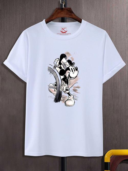 unisex white graphic printed t-shirt - 20843422 -  Standard Image - 0