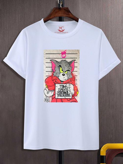 unisex white graphic printed t-shirt - 20843431 - Standard Image - 0