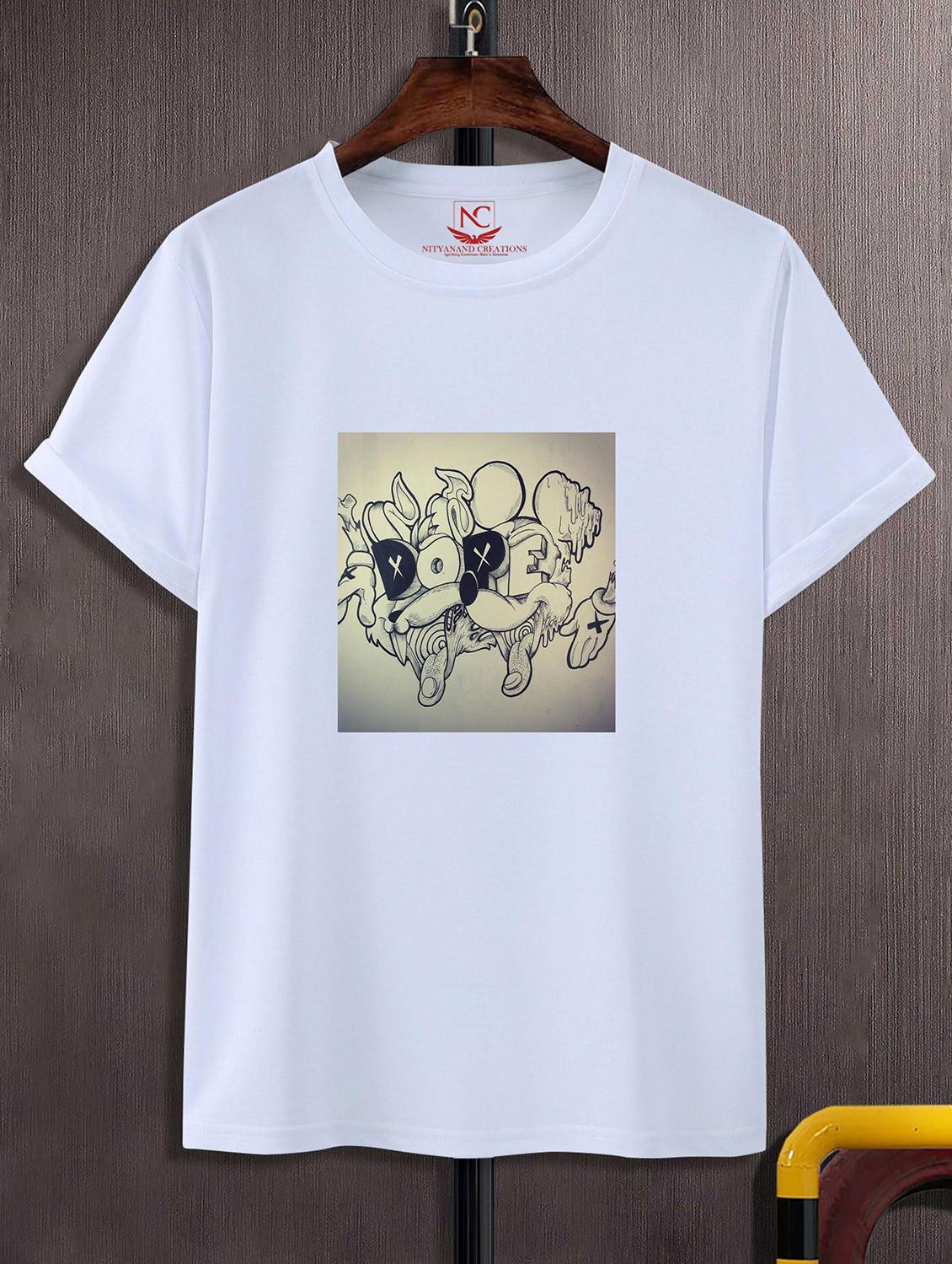 unisex white graphic printed t-shirt - 20843452 -  Zoom Image - 0