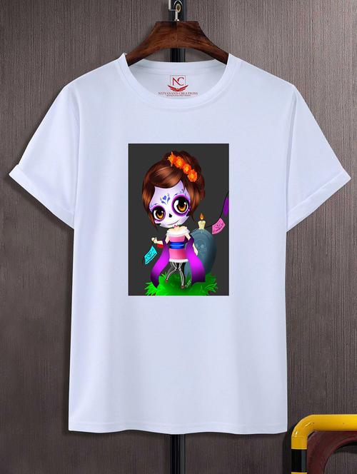 unisex white graphic printed t-shirt - 20843460 - Standard Image - 0