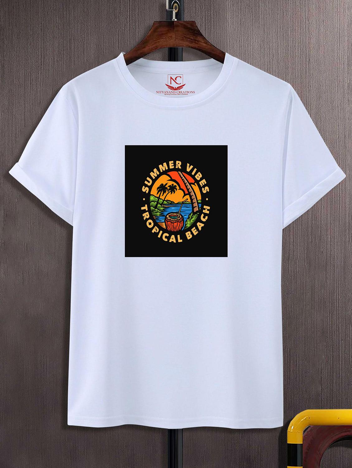 unisex white graphic printed t-shirt - 20843537 -  Zoom Image - 0