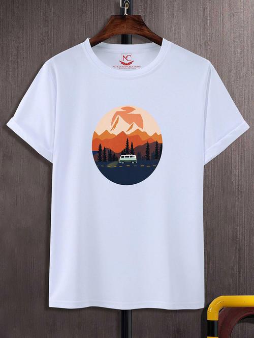 unisex white graphic printed t-shirt - 20843543 - Standard Image - 0