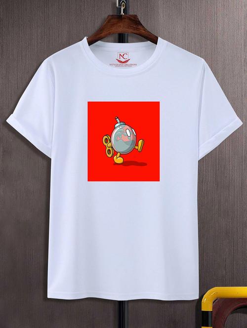 unisex white graphic printed t-shirt - 20843596 -  Standard Image - 0