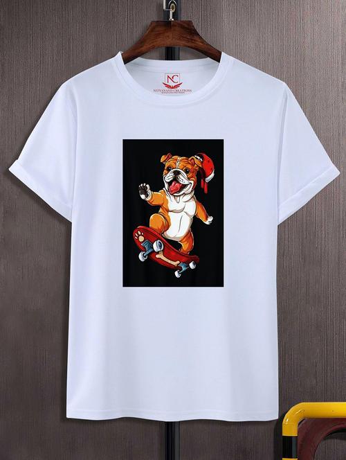 unisex white graphic printed t-shirt - 20843621 -  Standard Image - 0