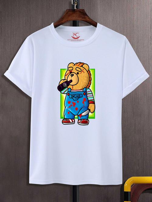 unisex white graphic printed t-shirt - 20843669 - Standard Image - 0