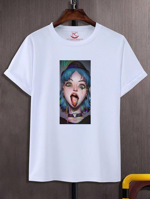 unisex white graphic printed t-shirt - 20843688 -  Standard Image - 0