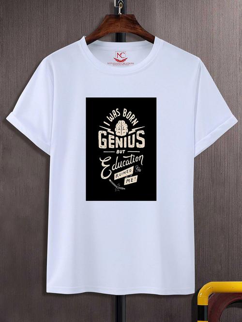 unisex white typographic printed t-shirt - 20843704 - Standard Image - 0