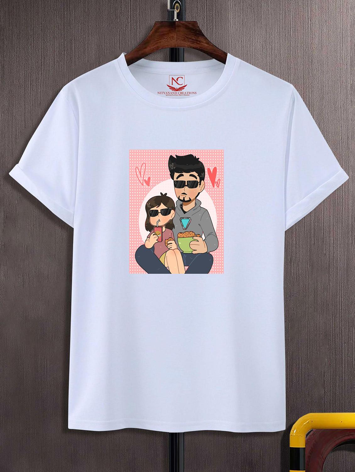 unisex white graphic printed t-shirt - 20843767 -  Zoom Image - 0