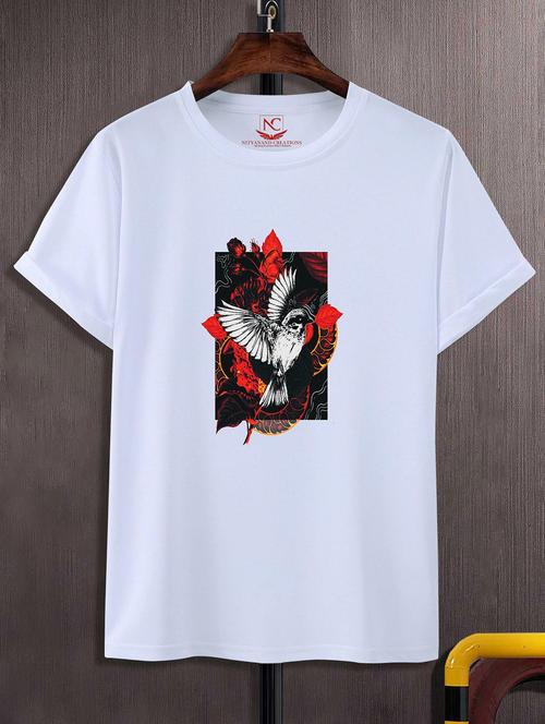 unisex white graphic printed t-shirt - 20843872 -  Standard Image - 0