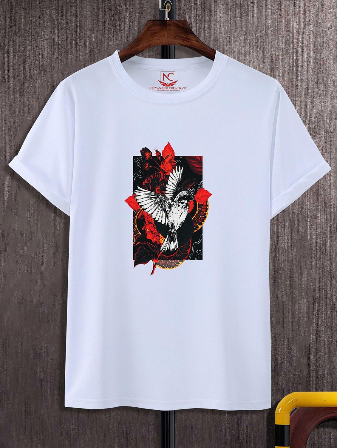 unisex white graphic printed t-shirt - 20843872 -  Zoom Image - 0