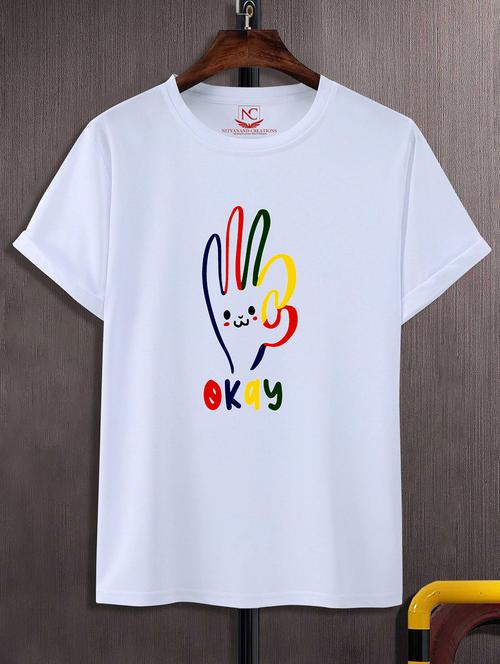 unisex white graphic printed t-shirt - 20843876 - Standard Image - 0
