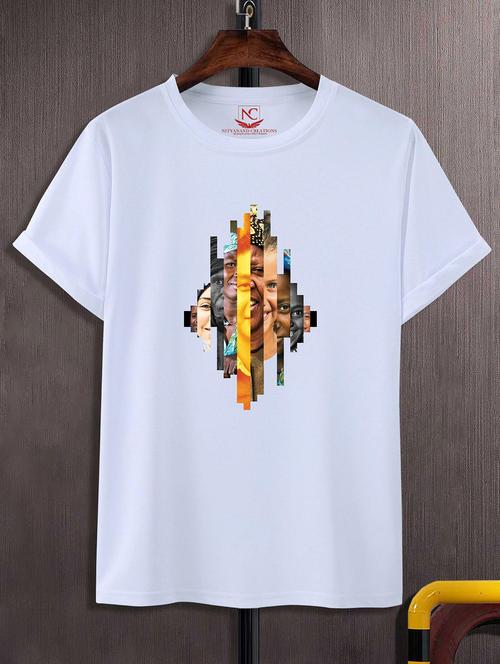 unisex white graphic printed t-shirt - 20843905 - Standard Image - 0