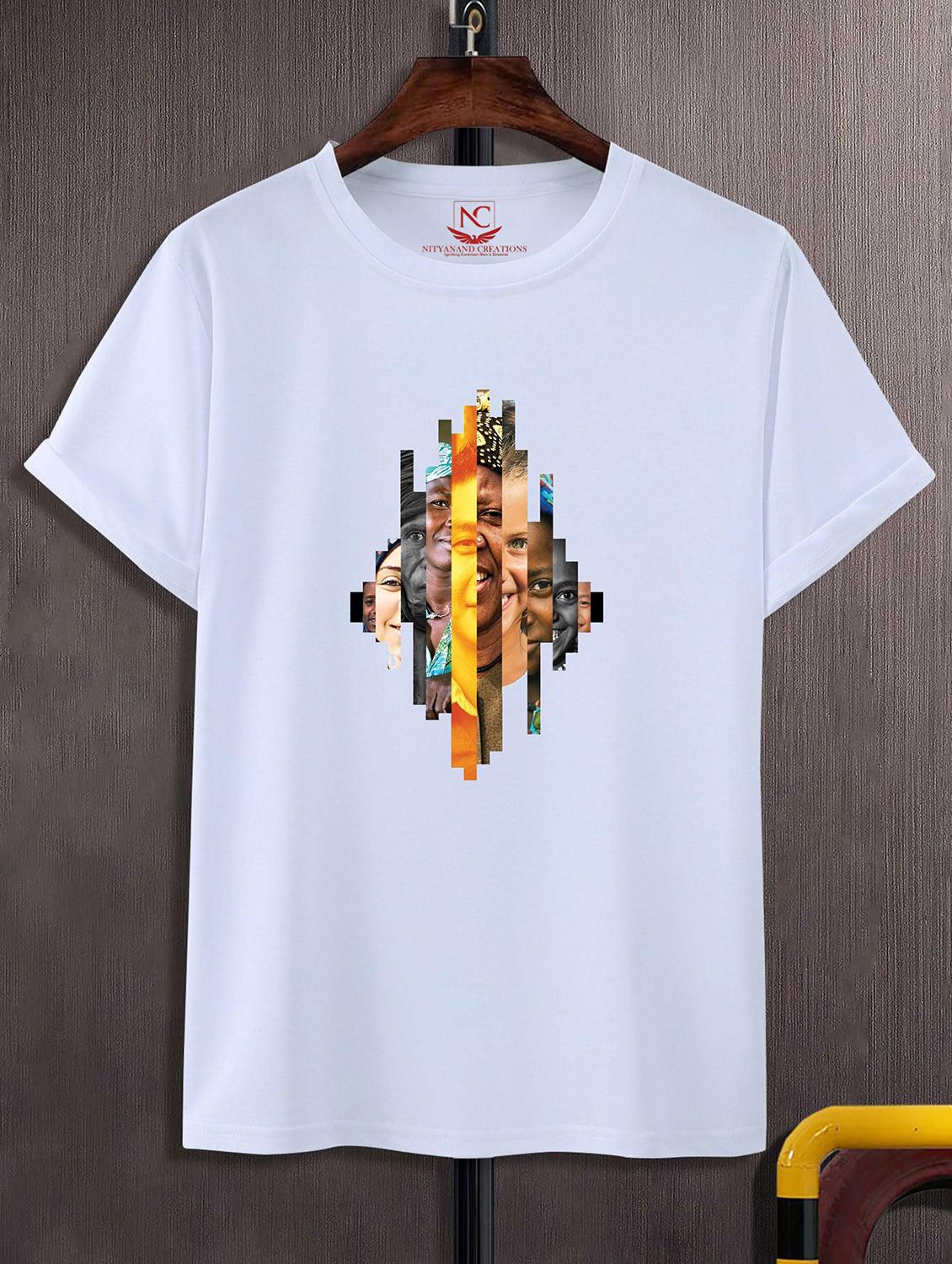 unisex white graphic printed t-shirt - 20843905 - Zoom Image - 0